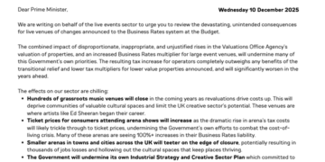 Live Music Venues Caution Sir Keir Starmer on Budget Tax Changes Impact