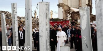 Pope Prays at Beirut Port Blast Site During Final Day of Lebanon Visit