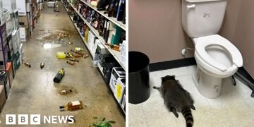 Raccoon Discovered Intoxicated on Liquor Store Floor After Break-In