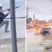 CCTV Shows Moment Mayor's Vehicle is Struck by Rocket in Philippines