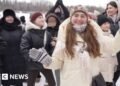 Kyiv Residents Celebrate Winter with Dance Party on Frozen River
