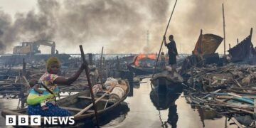 Lagos Lagoon Shanties Demolished and Burnt Amid Urban Development Efforts
